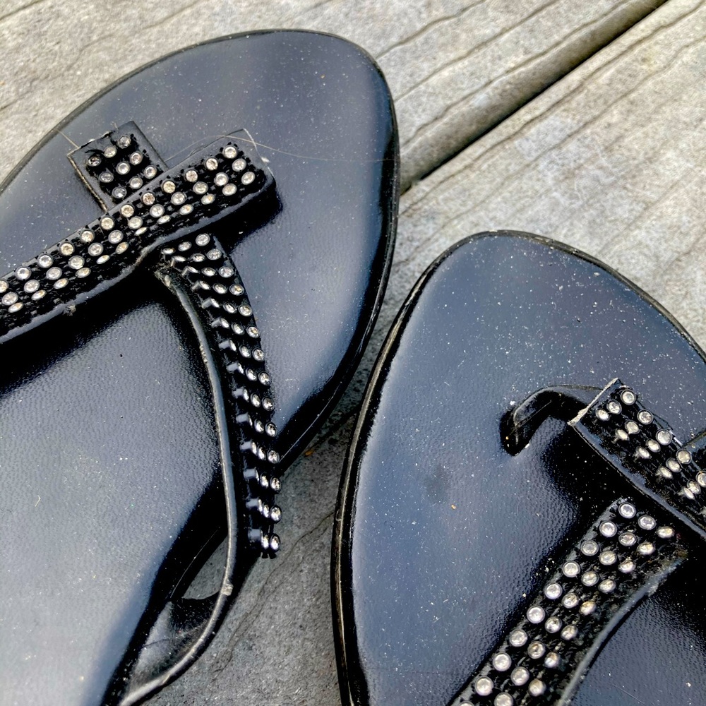 Black platform sandals